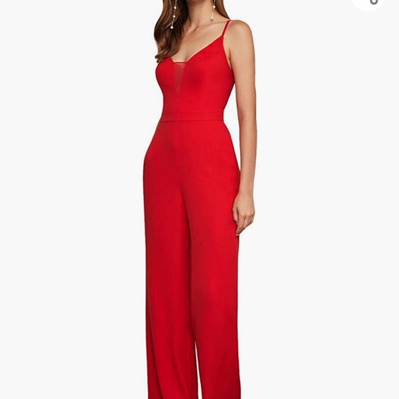 BCBG MaxAzria Red Sleeveless Wide Leg Jumpsuit - Picture 5 of 15